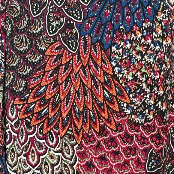 Coco Bianco Women's Multicolor Peacock Pattern Tunic size Large - Picture 7 of 8